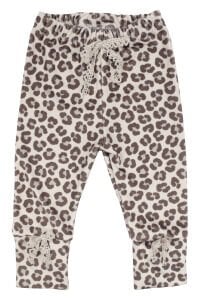 Kız Bebek Bej Kahve Leopar Desenli Nakışlı Şişme Yelekli Lüks 3'lü Takım