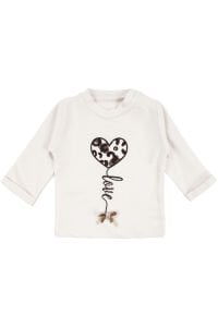 Kız Bebek Ekru Kahve Leopar Desenli Fiyonklu Şişme Yelekli 3'lü Lüks Takım