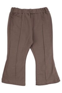 Kız Bebek Ekru Kahve Leopar Desenli Fiyonklu Şişme Yelekli 3'lü Lüks Takım