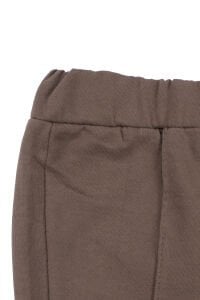 Kız Bebek Ekru Kahve Leopar Desenli Fiyonklu Şişme Yelekli 3'lü Lüks Takım